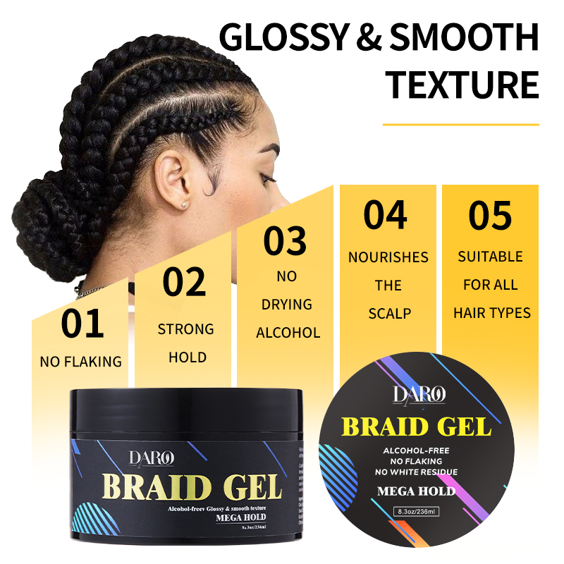 Gel para trenzas suave y brillante sin alcohol