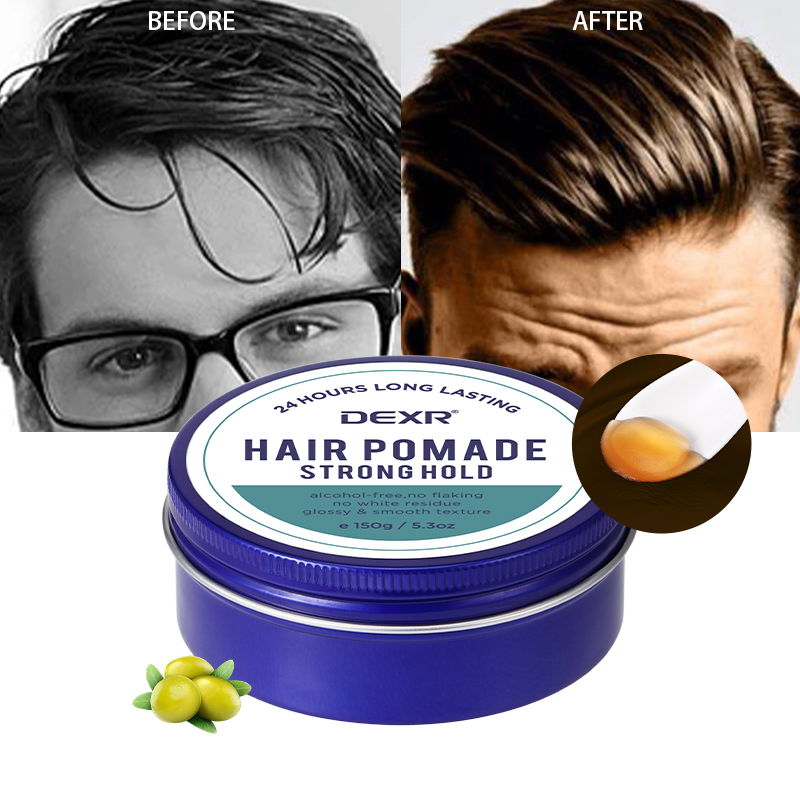 DEXR Pomada para el cabello de fijación fuerte 24 horas para hombres