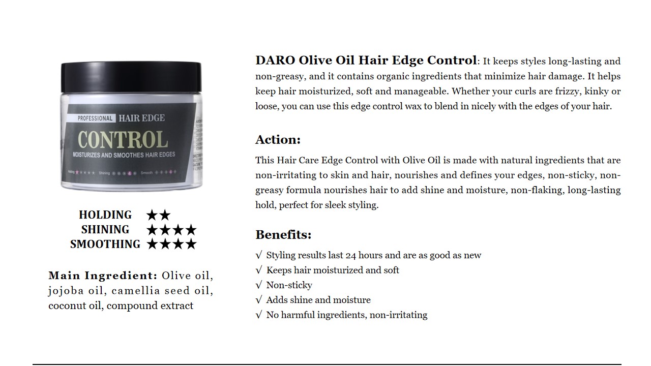 2 DARO Control de bordes del cabello con aceite de oliva